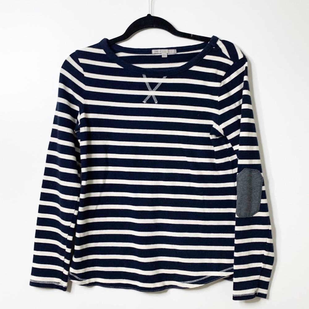 Gap Navy Blue and White Stripe Pullover Size Small